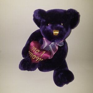 Dan Dee #1 MOM Purple Teddy Bear Plush Mother's Day Birthday Gift Stuffed Animal